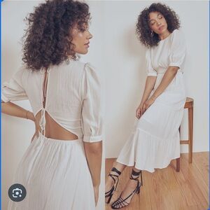 Reformation White Midi Dress